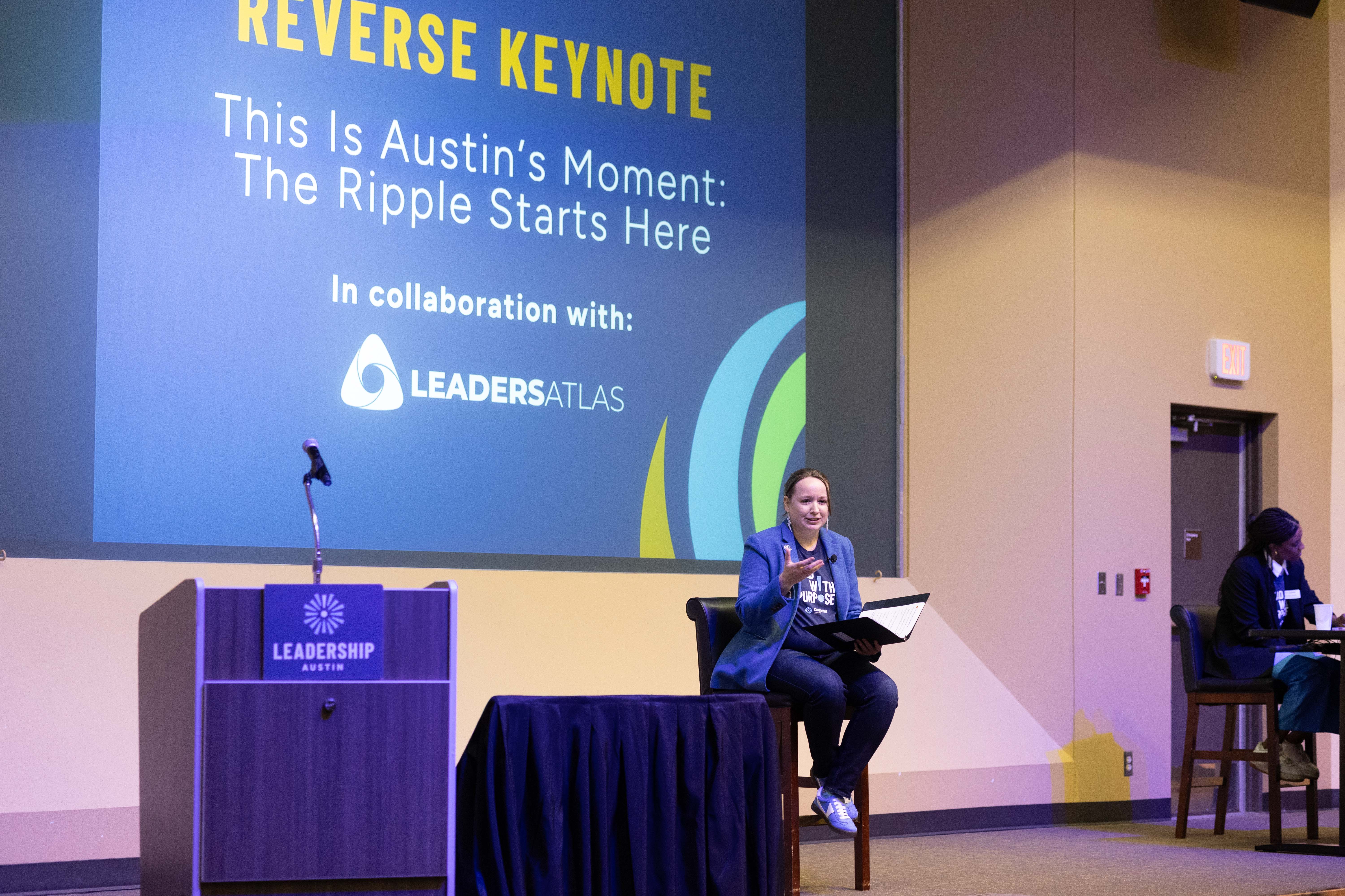 Presenting the Reverse Keynote, in collaboration with LeadersAtlas
